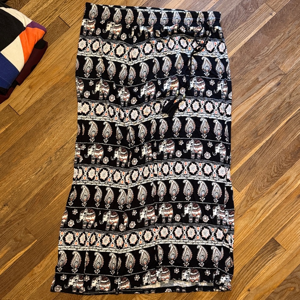 Cato Black and White Paisley Pencil Skirt